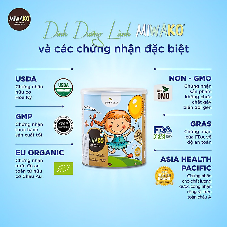 Sữa Hạt Miwako Vị Gạo 400g Hữu Cơ Chính hãng Giá tốt - Hình ảnh 3