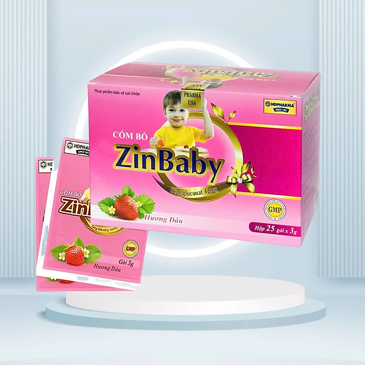 Cốm bổ Zinbaby , Hộp 25 gói, tăng cường sức đề kháng, hỗ trợ hệ tiêu hóa, giúp ăn ngon