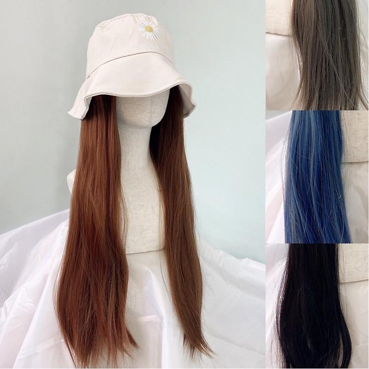 Mũ Vành tóc giả hoa cúc tóc thẳng mã 26