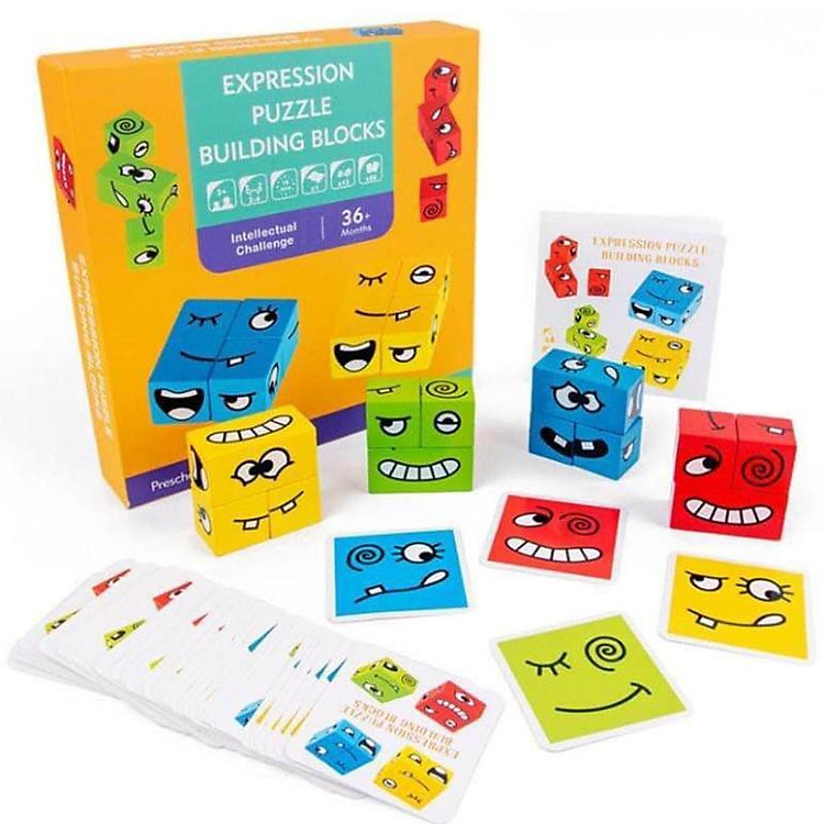 Đồ chơi Boardgame xếp hình khuôn mặt gỗ Chính hãng Giá tốt - Hình ảnh 2