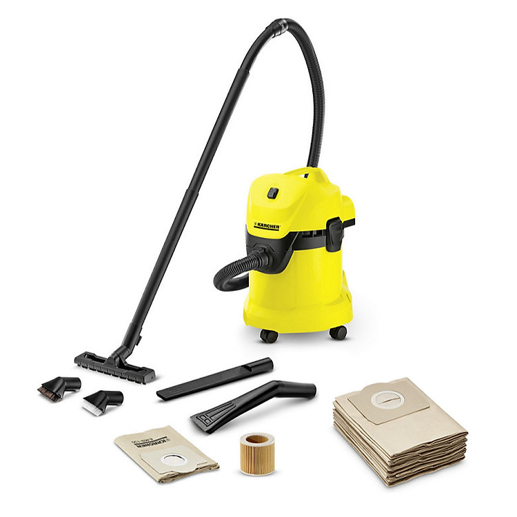 Combo Máy hút bụi khô & ướt cao cấp Karcher WD 3 Car và túi lọc bụi - Hàng Chính Hãng
