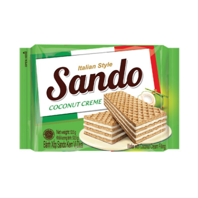 Bánh xốp Sando coconut 53.5g - 58290