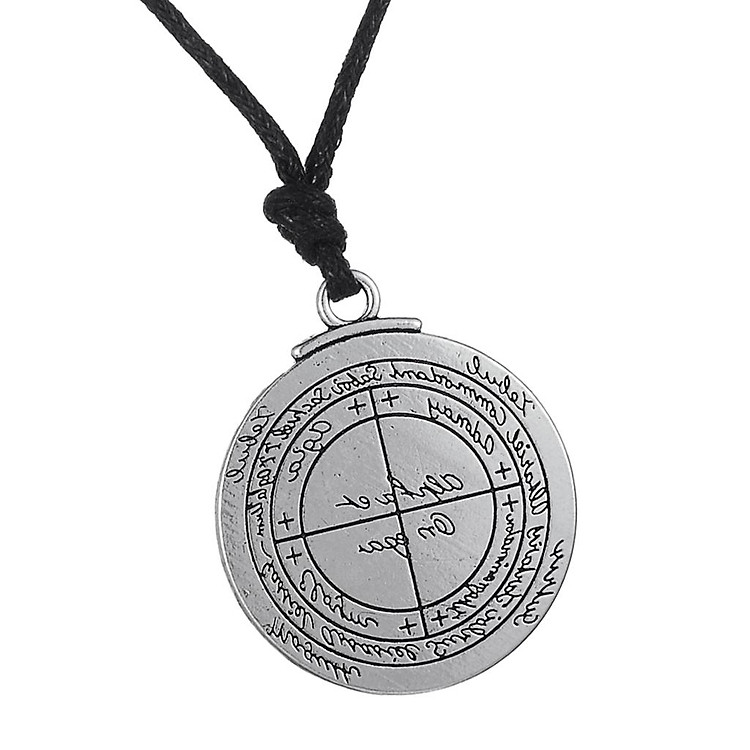 Amulet Pendant Necklace Good Luck Key of Solomon Round Seal Pendant