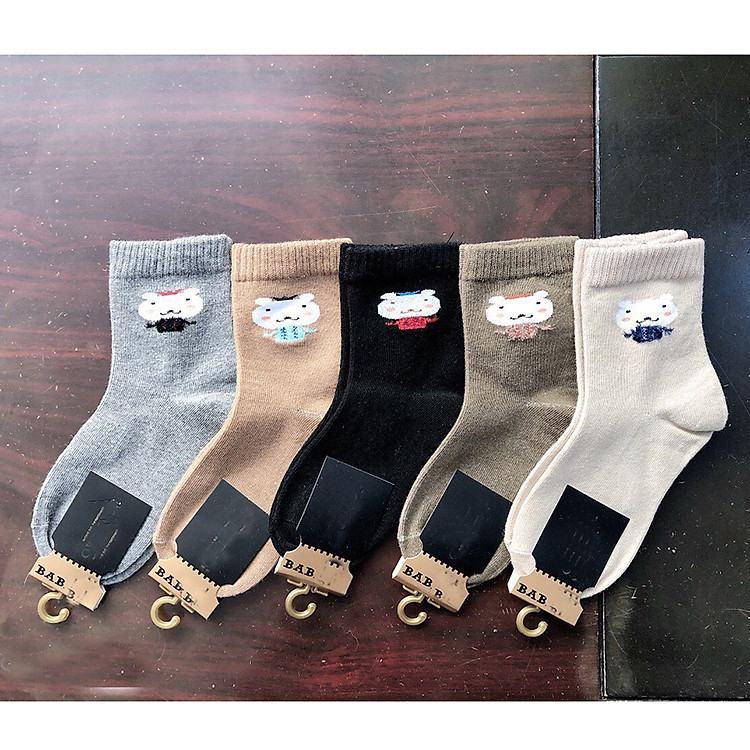 Set 5 Đôi Vớ Trẻ Em Hình Chú Mèo
