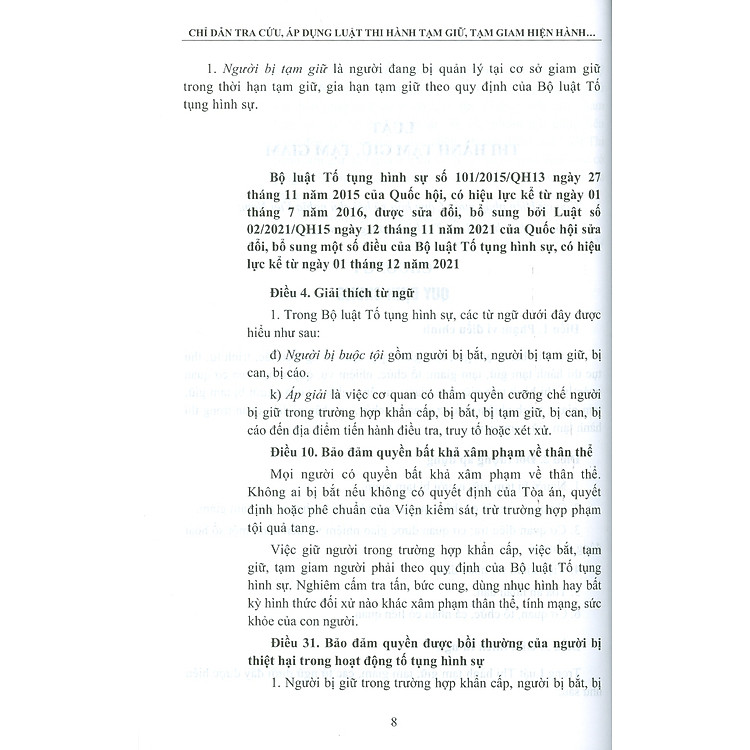 Chỉ Dẫn Tra Cứu, Áp Dụng Luật Thi Hành Tạm Giữ, Tạm Giam Hiện Hành - Ảnh 6