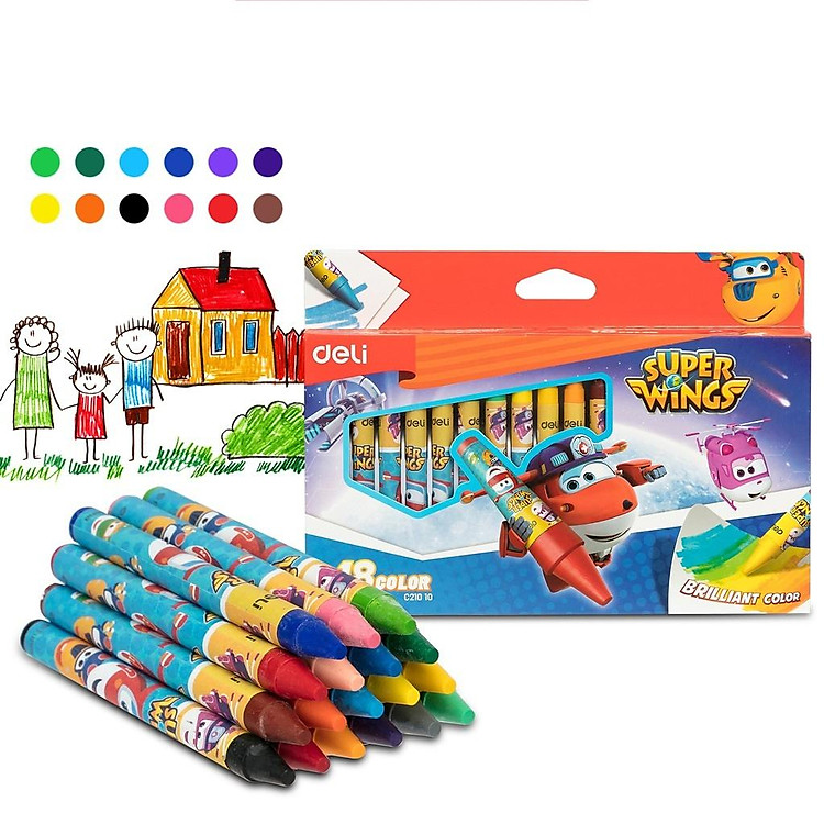 Bút Sáp Màu Deli EC21010 (18 màu) - Ảnh 3