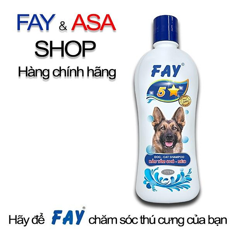 Dầu Tắm Chó, Mèo FAY 5 Sao 300ml với 5 tính năng kết hợp