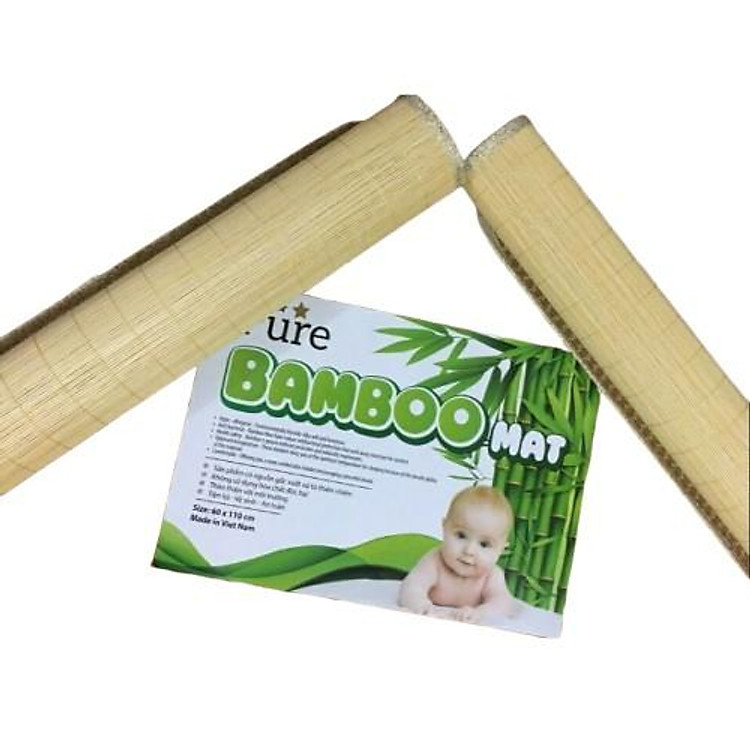 Chiếu Tre Cho Bé PURE BAMBOO Sợi Tre Dát Mỏng Kháng Khuẩn, Siêu Mát 60 x 110cm