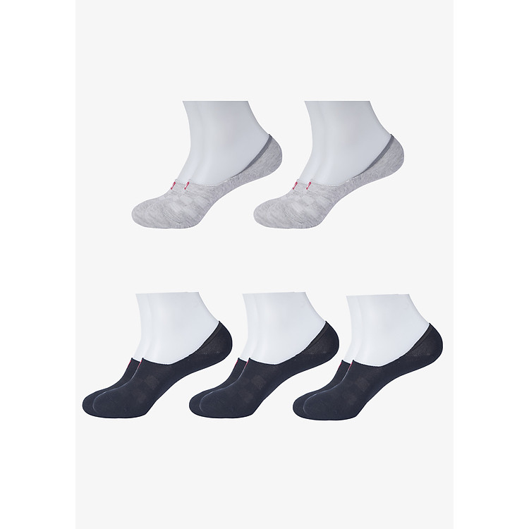 Combo 5 Đôi Tất Vớ Lười Nam, Sợi Cotton Cao Cấp Kháng Khuẩn, Chống Hôi, Silicon Chống Tụt Gót Chân - JM - MM