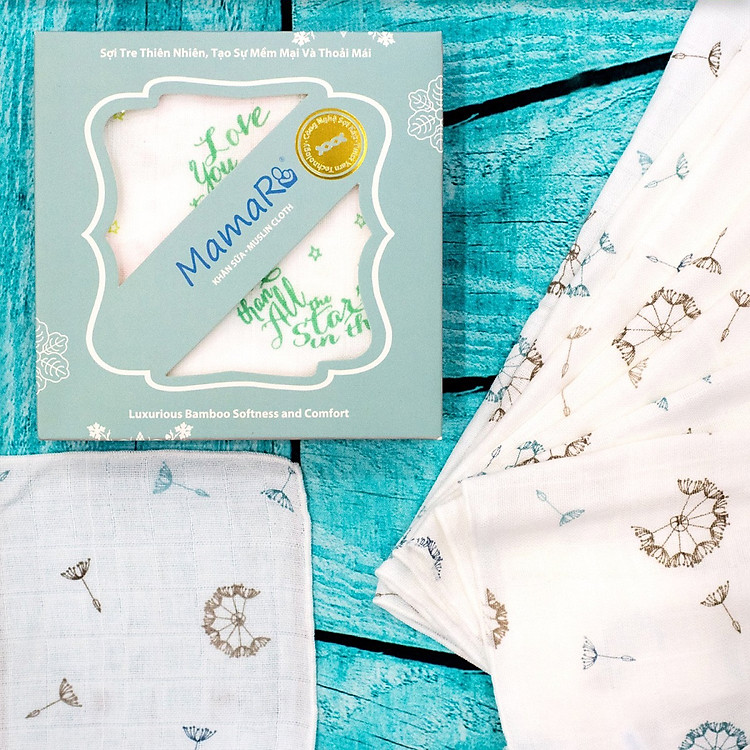 Mua Bộ 10 khăn sữa vải sợi tre Mamaru Chính hãng Ưu đãi - Hình ảnh 5