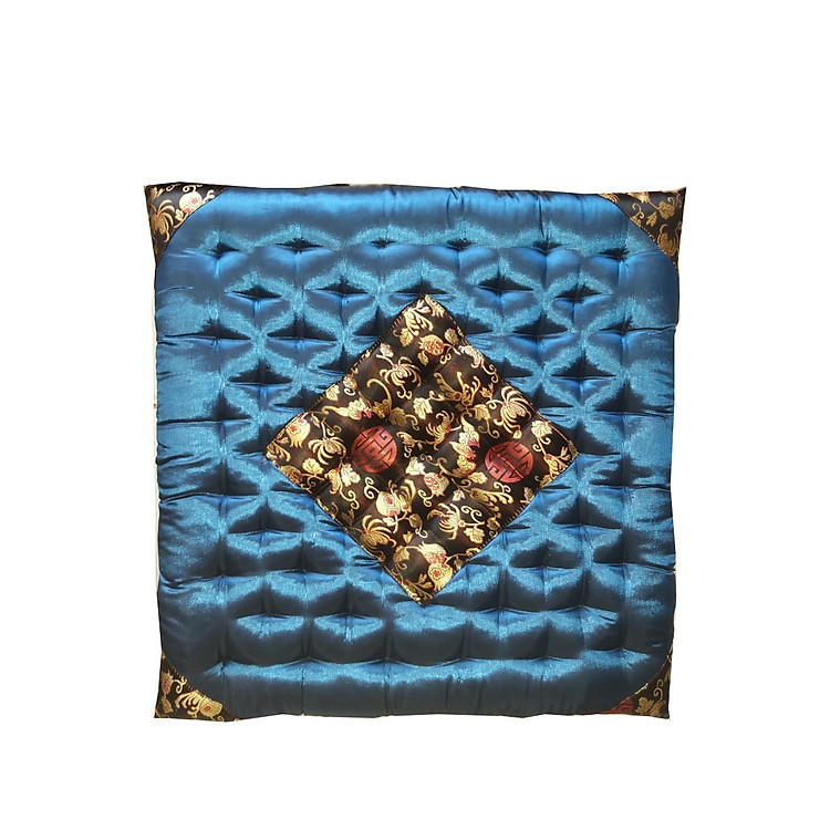 Tấm nệm bệt/tựa lưng ghế sofa gỗ ( 2 cái màu xanh)