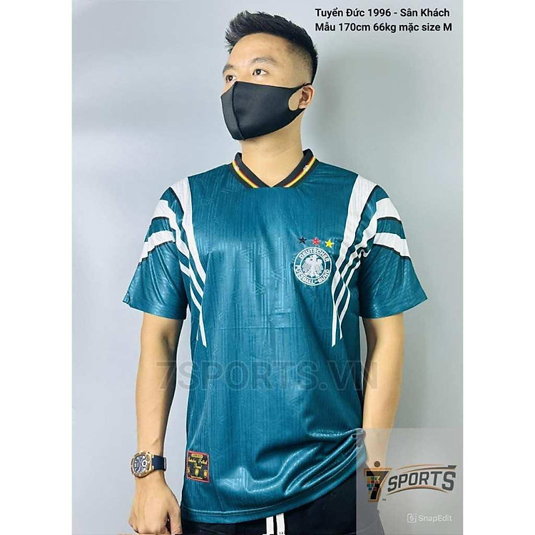 Áo Bóng Đá Retro Tuyển Đức 1996 - Sân Khách bản cao cấp vải Cotton Polyester