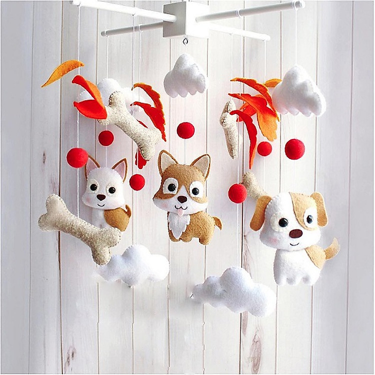 Treo nôi cho bé hình cún cưng mùa thu