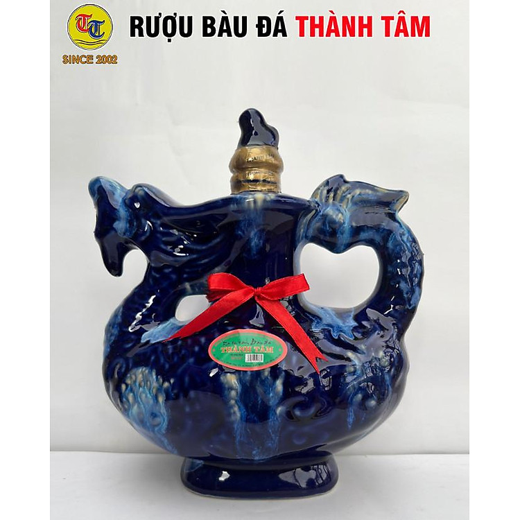Đặc Sản Bình Định - Rượu Bàu Đá Thành Tâm Thuyền Lớn Đậu Xanh (Màu xanh bút bi) 1,2 lit - OCOP 3 Sao