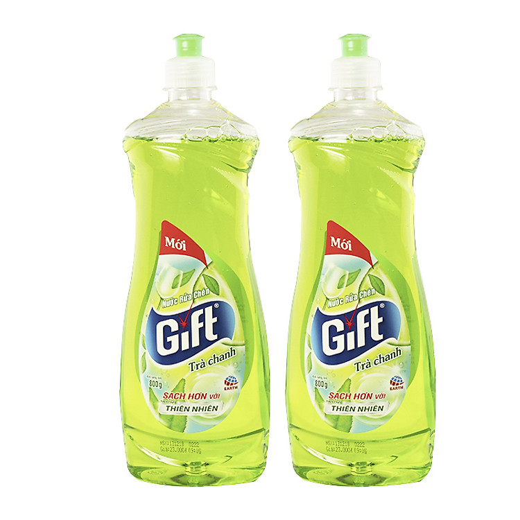 Lốc 2 Chai Nước rửa chén Gift Trà chanh 800g