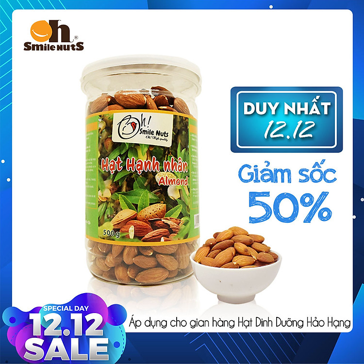 Hạt Hạnh Nhân Mỹ tách vỏ nướng hộp 500g