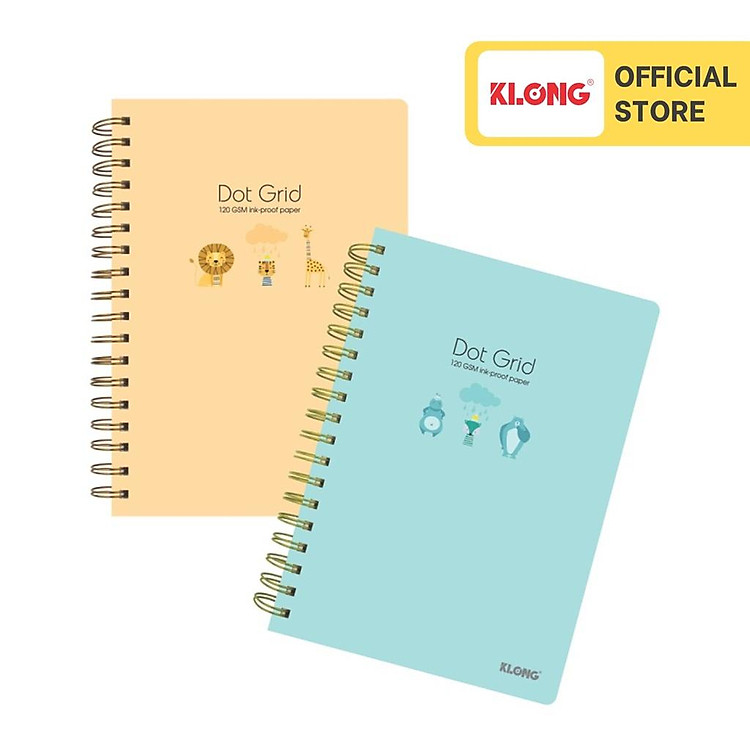 Sổ Dot Grid lò xo kép KLONG B5 (200 trang)