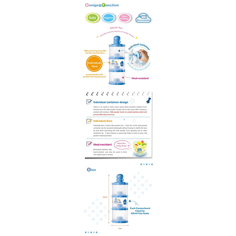 Hộp Chia Sữa Bột 3 Ngăn Kuku Chính hãng Tiết kiệm - Hình ảnh 2