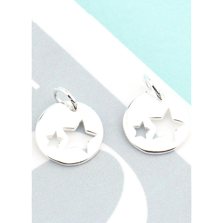 Combo 2 cái charm bạc tròn 2 ngôi sao treo - Ngọc Quý Gemstones