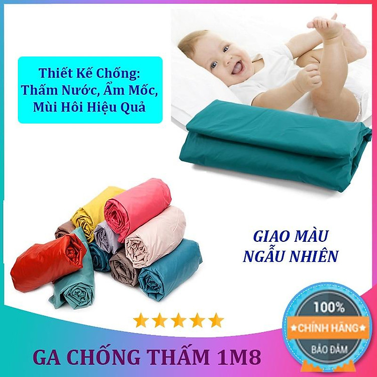 Ga bọc nệm 10cm Chống Thấm Trơn - Ga Trải Giường 1M8 X 2M NHIỀU MÀU - Thoáng Mát, Bền Đẹp