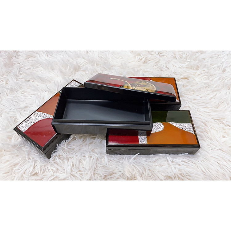 Hộp Sơn Mài Chữ Nhật Đựng Đồ Vật Nhỏ (16x8x4 cm) - Ảnh 2