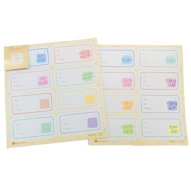 Bộ Nhãn Vở A Lớp 1-2 (16 chiếc) - Ảnh 3