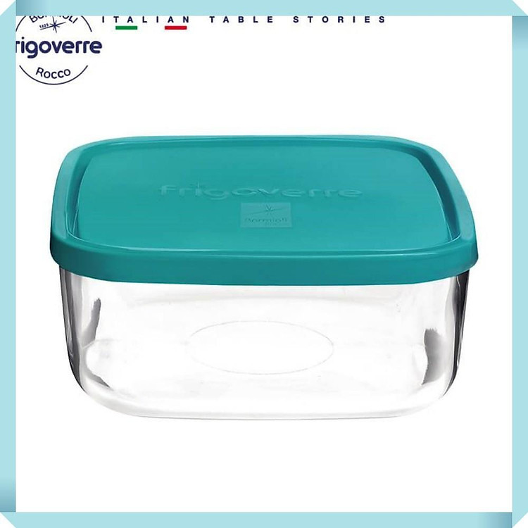 Hộp thủy tinh vuông Frigoverre 1.6L – Đựng thực phẩm, dùng ngăn đông tủ lạnh – Bormioli Rocco, Italy