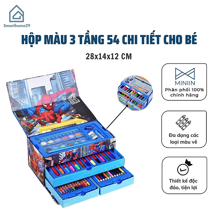 Hộp Màu 3 Tầng 54 Chi Tiết
