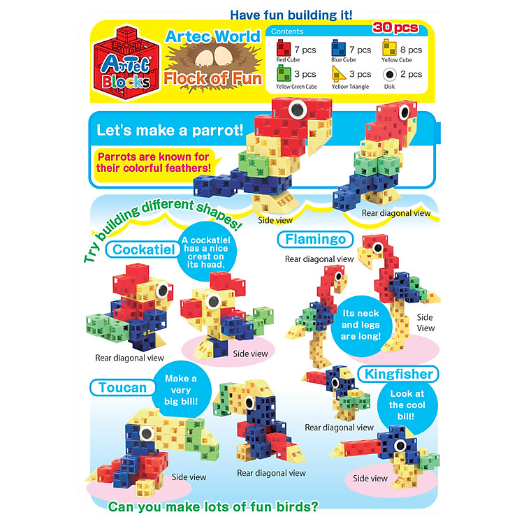 Bộ đồ chơi lắp ghép Artec chim Chính hãng Giá tốt - Hình ảnh 4