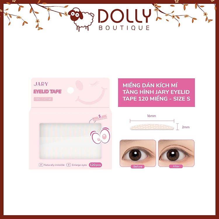 Miếng dán kích mí tàng hình Jary Eyelid Tape 120 miếng ( Chọn Size)