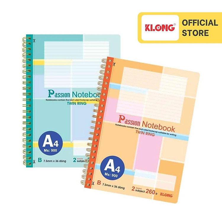 Sổ Kẻ Ngang Lò Xo Kép KLONG A4 (260 trang)