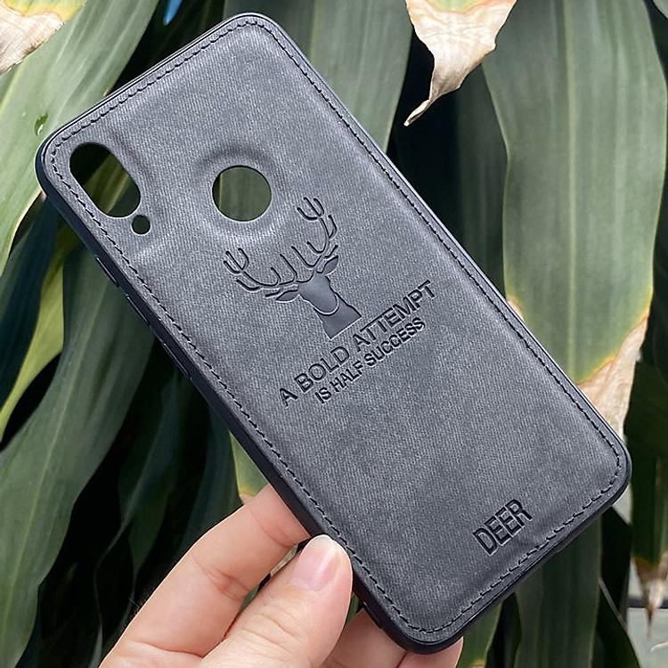 Ốp lưng cho Xiaomi Redmi Note 7 / Note 7 Pro giả da Hươu DEER viền TPU dẻo đen