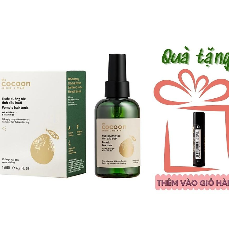 Nước dưỡng tóc tinh dầu bưởi Cocoon Pomelo hair tonic 140ml giúp giảm gãy rụng tóc
