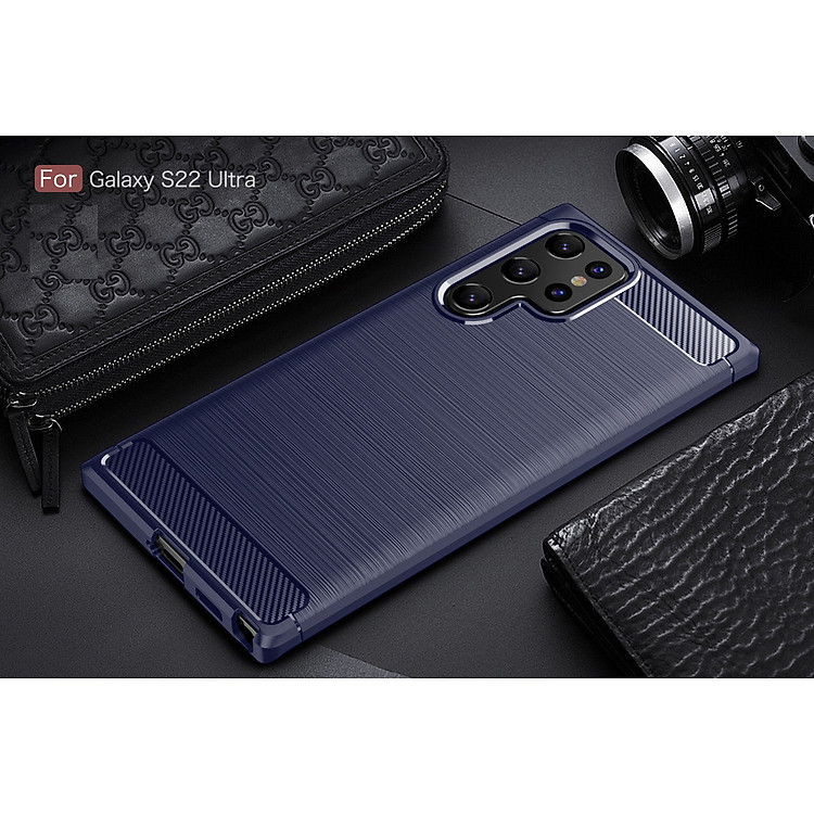 Ốp lưng chống sốc Vân Sợi Carbon cho Samsung Galaxy S22 Ultra - hàng nhập khẩu