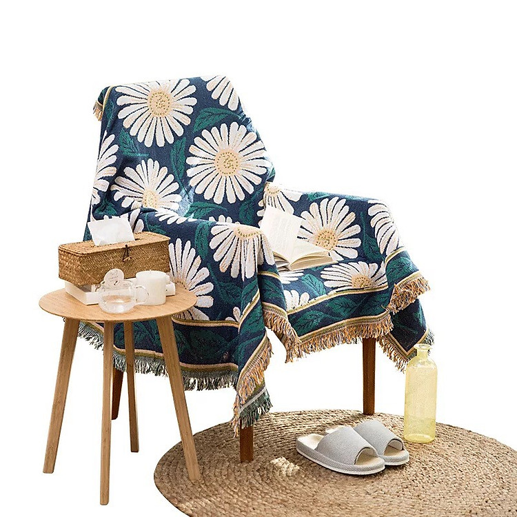 Thảm Vintage, Thảm Thổ Cẩm 180x90cm Cúc Họa Mi