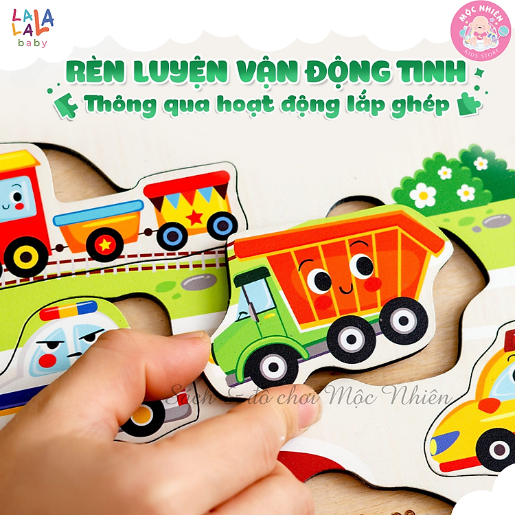 Bảng Núm Ghép Hình Gỗ Lalapuzzle Cho Bé Chính hãng Giá tốt - Hình ảnh 3