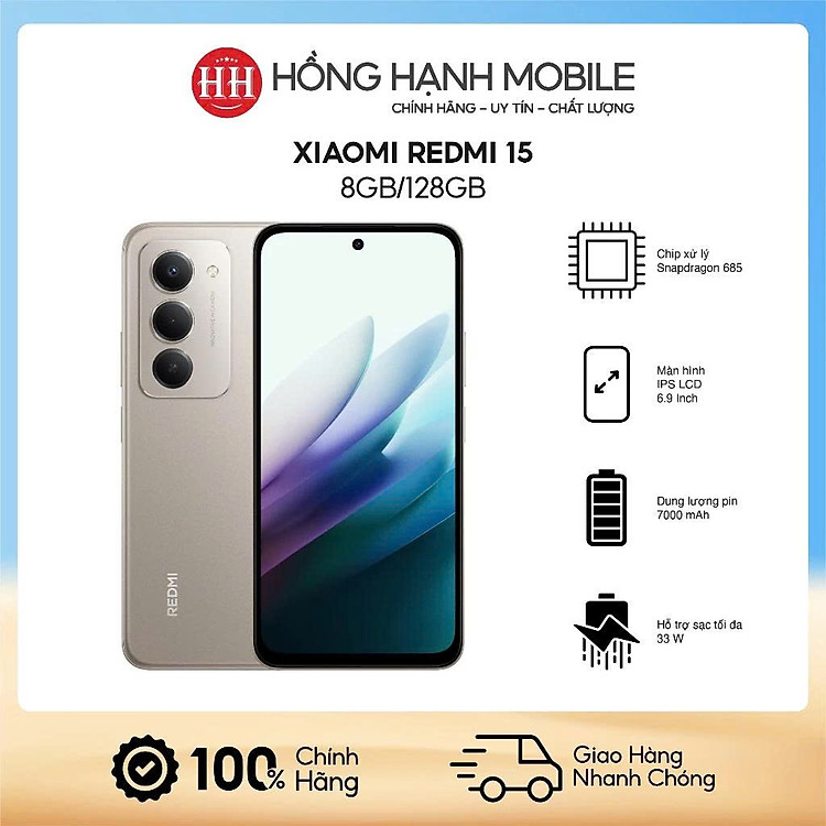 Điện Thoại Xiaomi Redmi 15 8GB/128GB - Hàng Chính Hãng