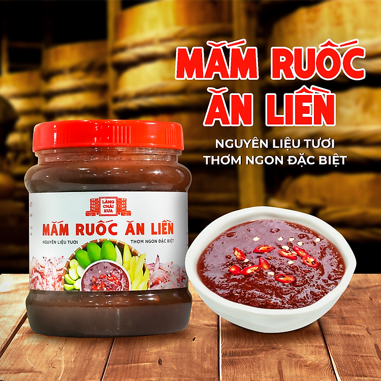 Mắm ruốc ăn liền (ăn thấy me tươi có hột chua chua rất ngon) nguyên liệu tươi thơm ngon đặc biệt Làng Chài Xưa 400g