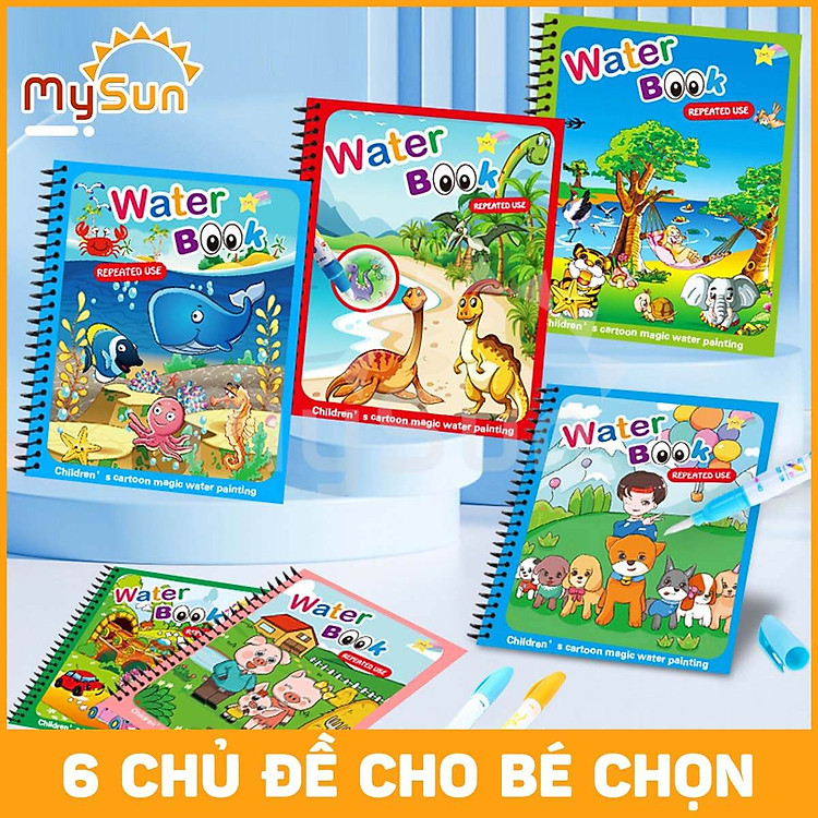 Sách tô màu nước bút ma thuật cho bé Chính hãng Ưu đãi - Hình ảnh 5