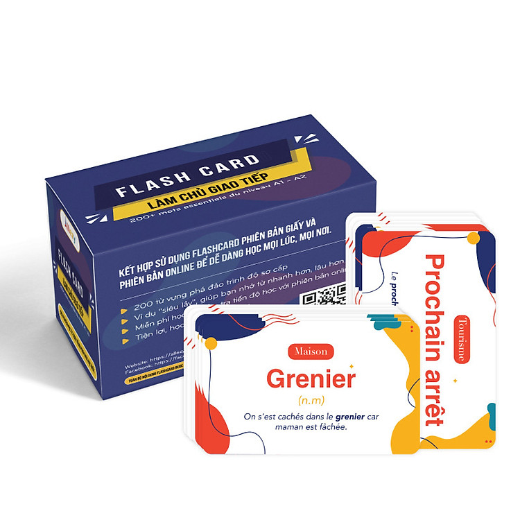 Flashcard tiếng Pháp làm chủ giao tiếp trình độ A1-A2