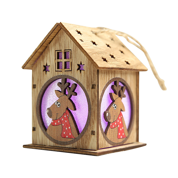 Đèn LED Hình Ngôi Nhà Gỗ Giáng Sinh Handmade