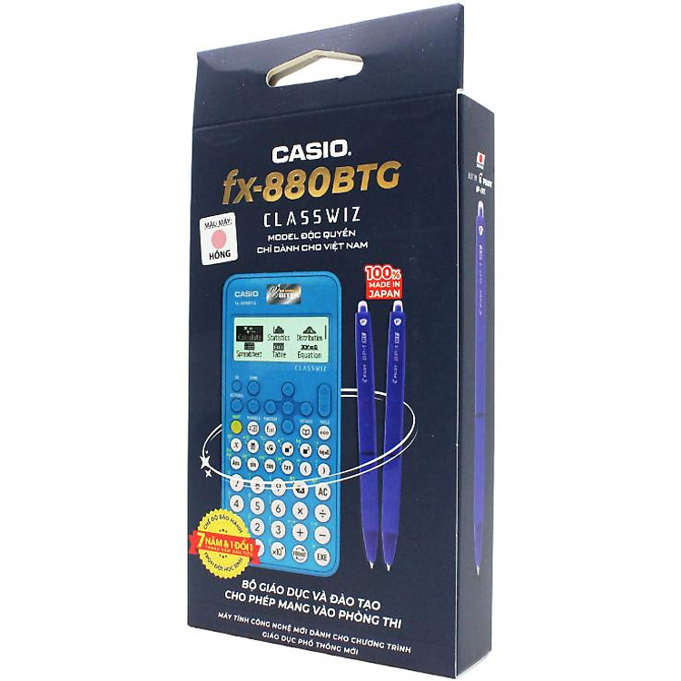 Máy Tính CASIO FX-880BTG - Màu Hồng + Bút Bi Pilot BP-1RT (2 chiếc) - Ảnh 7