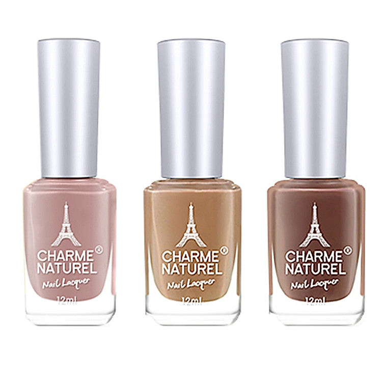 Sơn Móng Tay Màu Cao Cấp Charme Naturel (Combo Nude - 3 Màu) (12 ml / Lọ)