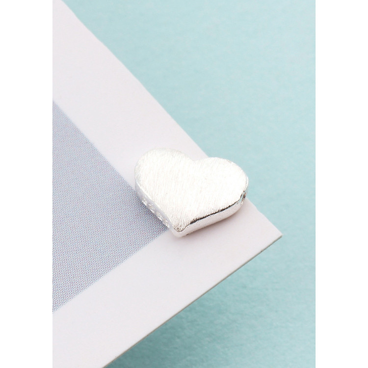 Combo 2 cái charm bạc trái tim xỏ ngang - Ngọc Quý Gemstones