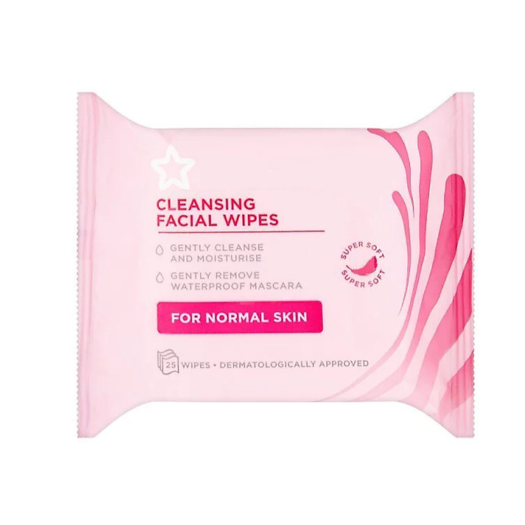 Giấy tẩy trang da thường Superdrug Cleansing Facial Wipes For Normal Skin 25 tờ