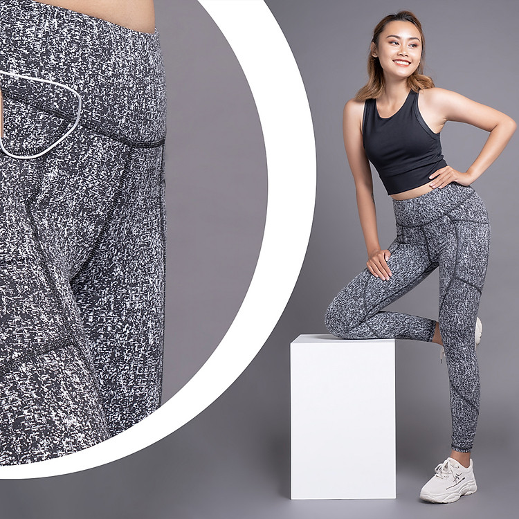 Quần tập Yoga Gym dài nâng mông có 2 túi bên hông cho nữ Thiết kế cao cấp Hibi Sports Mã QD307