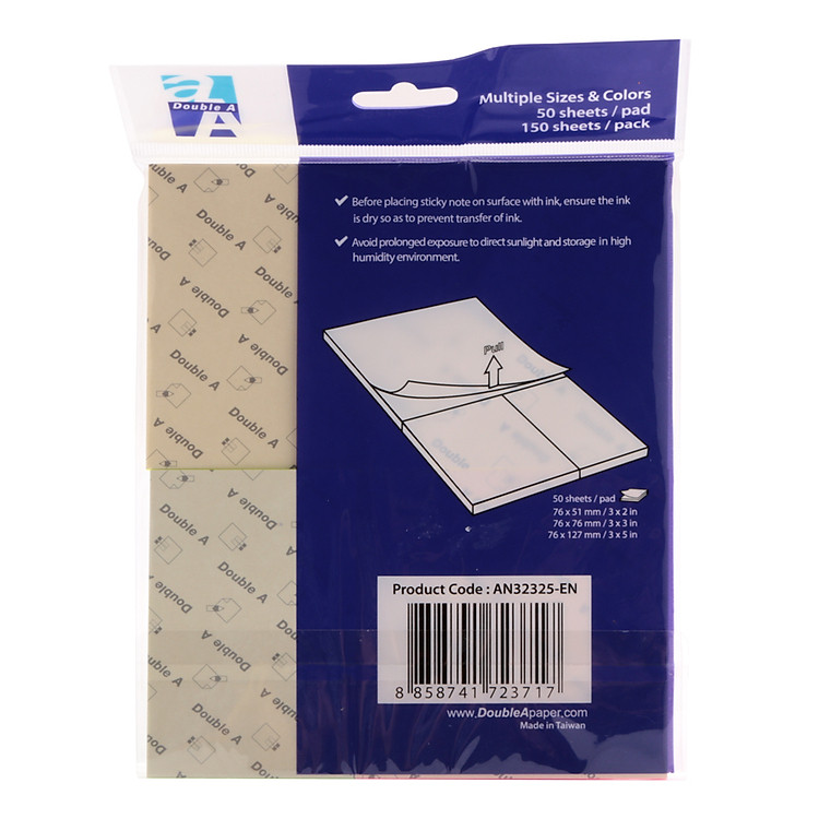 Giấy Ghi Nhớ 3 Size Màu Dạ Quang Double A - Ảnh 2