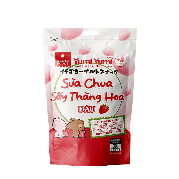 Sữa chua sấy thăng hoa Yumi Yumi vị túi hộp 30 g (10 g x 3 gói)