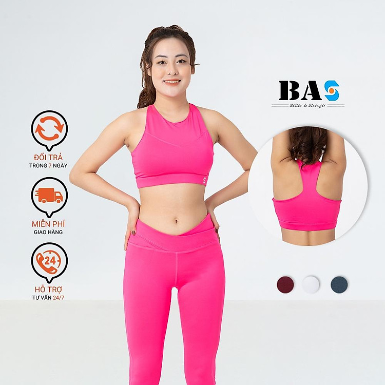 Áo bra tập yoga gym aerobic cổ yếm S dáng croptop thể thao sát nách - AB40042