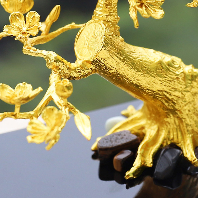 Cây Hoa Đào bonsai mạ vàng - Quà tặng Tết độc đáo - Ảnh 6